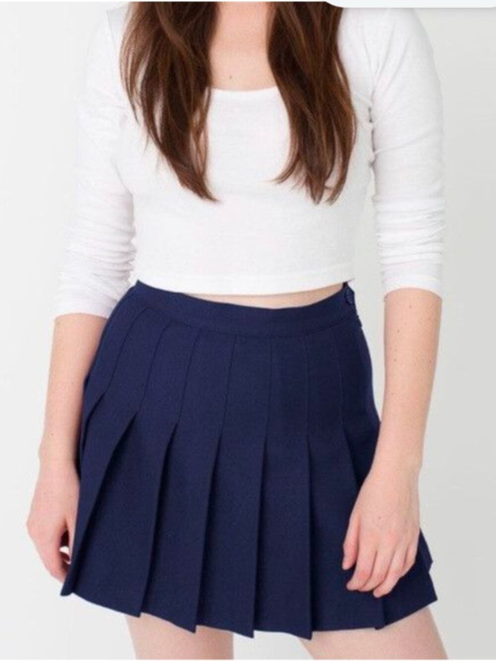 American Apparel Pleated Tennis Skirt in Navy Blue